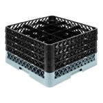 Noble Warewashing 9-Compartment Gray Full-Size Glass Rack with 4 Black Extenders Noble Warewashing 9-Compartment Gray Full-Size Glass Rack with 4 Black Extenders