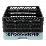 Noble Warewashing 9-Compartment Gray Full-Size Glass Rack with 4 Black Extenders Noble Warewashing 9-Compartment Gray Full-Size Glass Rack with 4 Black Extenders