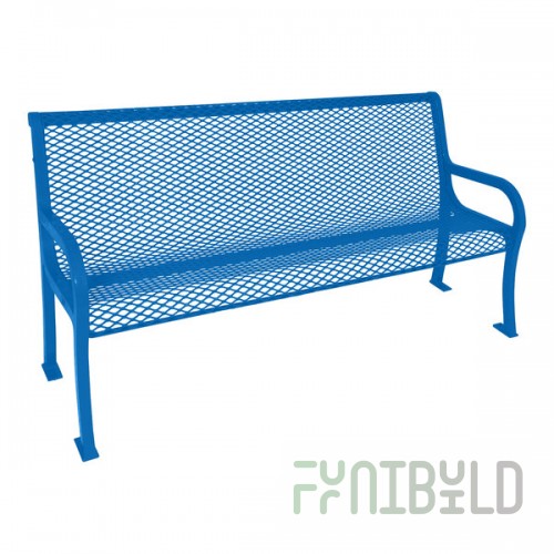 Ultra Site Lexington 6' Blue Diamond Bench with Backrest 75