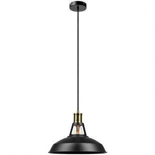 Globe Industrial Luxe Black / Antique Brass Pendant Light - 120V, 60W Globe Industrial Luxe Black / Antique Brass Pendant Light - 120V, 60W