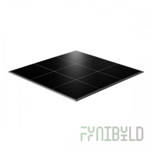 California Portable Dance Floor 12' x 12' Black Composite Laminate Portable Dance Floor with ADA-Compliant Edging