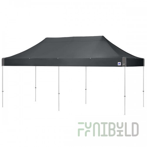 E-Z Up EC3STL20KFWHTSG Eclipse Instant Shelter 10' x 20' Steel Gray Canopy with White Frame