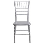 Flash Furniture XS-SILVER-GG Hercules Silver Chiavari Hardwood Stacking Chair