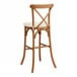 Lancaster Table & Seating Vineyard Barrel Brown Wood Cross Back Bar Stool with 2