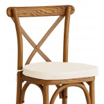 Lancaster Table & Seating Vineyard Barrel Brown Wood Cross Back Bar Stool with 2
