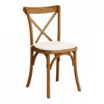 Lancaster Table & Seating Vineyard Barrel Brown Wood Cross Back Bar Stool with 2