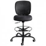 Safco 3394BV Vue Black Heavy-Duty Mesh Back Extended Height Stool with Padded Vinyl Seat