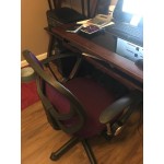 Flash Furniture WA-3074-BK-A-GG Mid-Back Black Mesh Office / Task Chair with Nylon Frame, Swivel Base, and Polyurethane Arms