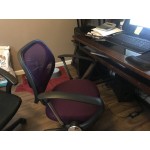 Flash Furniture WA-3074-BK-A-GG Mid-Back Black Mesh Office / Task Chair with Nylon Frame, Swivel Base, and Polyurethane Arms