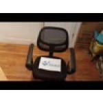 Flash Furniture WA-3074-BK-A-GG Mid-Back Black Mesh Office / Task Chair with Nylon Frame, Swivel Base, and Polyurethane Arms
