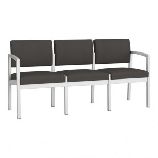 Lesro Lenox Steel Patriot Plus Charcoal Vinyl 3-Seat Sofa Lesro Lenox Steel Patriot Plus Charcoal Vinyl 3-Seat Sofa