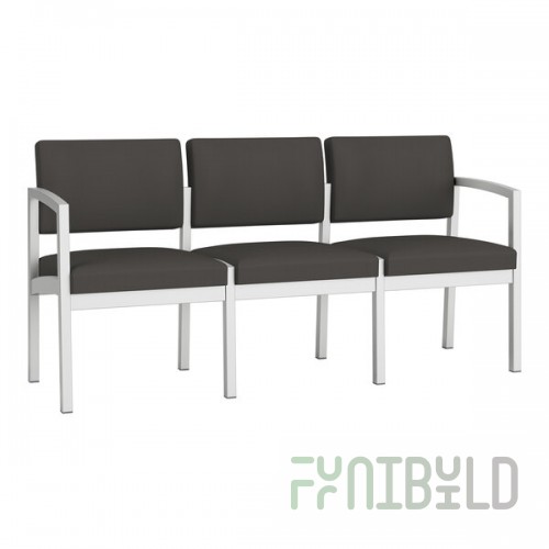 Lesro Lenox Steel Patriot Plus Charcoal Vinyl 3-Seat Sofa