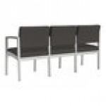 Lesro Lenox Steel Patriot Plus Charcoal Vinyl 3-Seat Sofa
