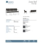 Lesro Lenox Steel Patriot Plus Charcoal Vinyl 3-Seat Sofa
