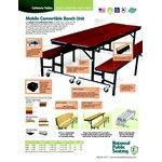 National Public Seating CBG84 7 Foot Mobile Convertible Cafeteria Bench Unit with Plywood Core and Ganging Devices National Public Seating CBG84 7 Foot Mobile Convertible Cafeteria Bench Unit with Plywood Core and Ganging Devices