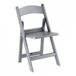 Lancaster Table & Seating White Resin Folding Chair with Vinyl Seat Lancaster Table & Seating White Resin Folding Chair with Vinyl Seat