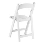 Lancaster Table & Seating White Resin Folding Chair with Vinyl Seat Lancaster Table & Seating White Resin Folding Chair with Vinyl Seat