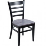 BFM Seating Berkeley Black Beechwood Ladder Back Side Chair with Relic Antique Wash Seat BFM Seating Berkeley Black Beechwood Ladder Back Side Chair with Relic Antique Wash Seat