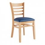 Lancaster Table & Seating Vintage Finish Wood Ladder Back Chair with Black Vinyl Seat - Detached Seat Lancaster Table & Seating Vintage Finish Wood Ladder Back Chair with Black Vinyl Seat - Detached Seat