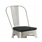 Lancaster Table & Seating Alloy Silver Indoor Cafe Chair with Black Fabric Magnetic Cushion Lancaster Table & Seating Alloy Silver Indoor Cafe Chair with Black Fabric Magnetic Cushion