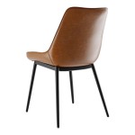 Lancaster Table & Seating Mid-Century Black Chair with Cognac Tufted Vinyl Seat - Detached Lancaster Table & Seating Mid-Century Black Chair with Cognac Tufted Vinyl Seat - Detached