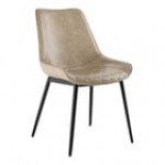 Lancaster Table & Seating Mid-Century Black Chair with Cognac Tufted Vinyl Seat - Detached Lancaster Table & Seating Mid-Century Black Chair with Cognac Tufted Vinyl Seat - Detached