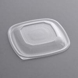 Fineline 15234M-L Super Bowl Plus Clear Dome PET Plastic Lid for 24, 32, and 48 oz. Square Bowls - 300/Case