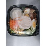 Fineline 15234M-L Super Bowl Plus Clear Dome PET Plastic Lid for 24, 32, and 48 oz. Square Bowls - 300/Case