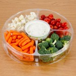 Polar Pak 5H138-4+1P-C 138 oz. Clear PET 5-Compartment Round Platter with Lid - 50/Case