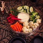 Polar Pak 5H138-4+1P-C 138 oz. Clear PET 5-Compartment Round Platter with Lid - 50/Case