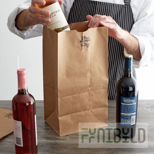 Duro Bulwark 25 lb. Shorty Extra Heavy-Duty Natural Kraft Bag - 400/Bundle