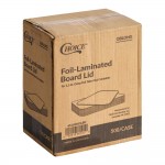 Choice Oblong Foil-Laminated Board Lid for 1.5 lb. Deep Foil Take-Out Container - 500/Case Choice Oblong Foil-Laminated Board Lid for 1.5 lb. Deep Foil Take-Out Container - 500/Case