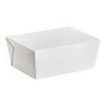 Fold-Pak 04BPDINEWM Bio-Pak Dine White Microwavable Paper #4 Take-Out Container 7 3/4