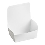 Fold-Pak 04BPDINEWM Bio-Pak Dine White Microwavable Paper #4 Take-Out Container 7 3/4