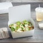 Fold-Pak 04BPDINEWM Bio-Pak Dine White Microwavable Paper #4 Take-Out Container 7 3/4