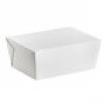 Fold-Pak 04BPDINEWM Bio-Pak Dine White Microwavable Paper #4 Take-Out Container 7 3/4