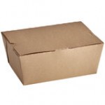Fold-Pak 04BPDINEWM Bio-Pak Dine White Microwavable Paper #4 Take-Out Container 7 3/4