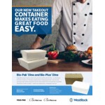 Fold-Pak 04BPDINEWM Bio-Pak Dine White Microwavable Paper #4 Take-Out Container 7 3/4