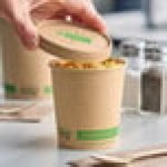 EcoChoice 16 oz. Kraft Paper Food Cup with Vented Lid - 25/Pack