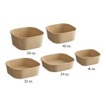Choice 16 oz. Square Kraft PE-Lined Microwavable Take-Out Container - 300/Case