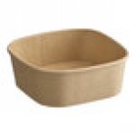 Choice 16 oz. Square Kraft PE-Lined Microwavable Take-Out Container - 300/Case