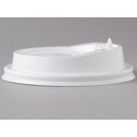 Choice White Hot Paper Cup Travel Lid with Hinged Tab for 10-24 oz. Standard Cups and 8 oz. Squat Cups - 1,000/Case