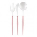 Sophistiplate Bella White / Gold Extra Heavy Weight Plastic Cutlery - 288/Case Sophistiplate Bella White / Gold Extra Heavy Weight Plastic Cutlery - 288/Case