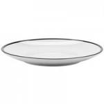 GET Settlement Bistro 14 oz. White Enamelware Melamine Round Bowl with Cobalt Blue Trim - Sample