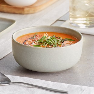 Acopa Pangea 16 oz. Ash Gray Matte Porcelain Bowl - Sample Acopa Pangea 16 oz. Ash Gray Matte Porcelain Bowl - Sample
