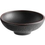 Acopa Heika 35 oz. Black Matte Textured Stoneware Bowl - Sample