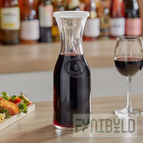 Libbey 33.875 oz. Glass Carafe and Plastic Lid Set - 12 Glasses, 24 Lids