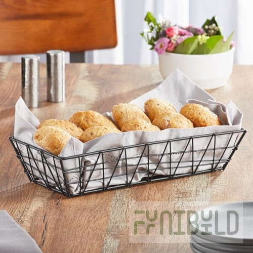 American Metalcraft ROB2613 Black Zorro Rectangular Basket - 13