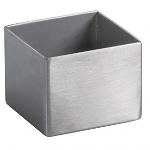 Front of the House 1 oz. Brushed Stainless Steel Square Ramekin - 24/Case Front of the House 1 oz. Brushed Stainless Steel Square Ramekin - 24/Case