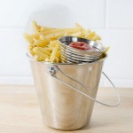 American Metalcraft RSC4 4 oz. Stainless Steel Round Ribbed Sauce Cup - 12/Case